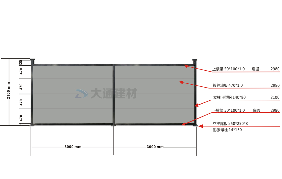 A類烤漆鋼圍擋 廣州款A2